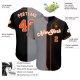 Men's Custom Black Orange-Gray Authentic Split Fashion Baseball Jersey