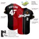 Kid's Custom Black White-Red Gray Authentic Split Fashion Baseball Jersey