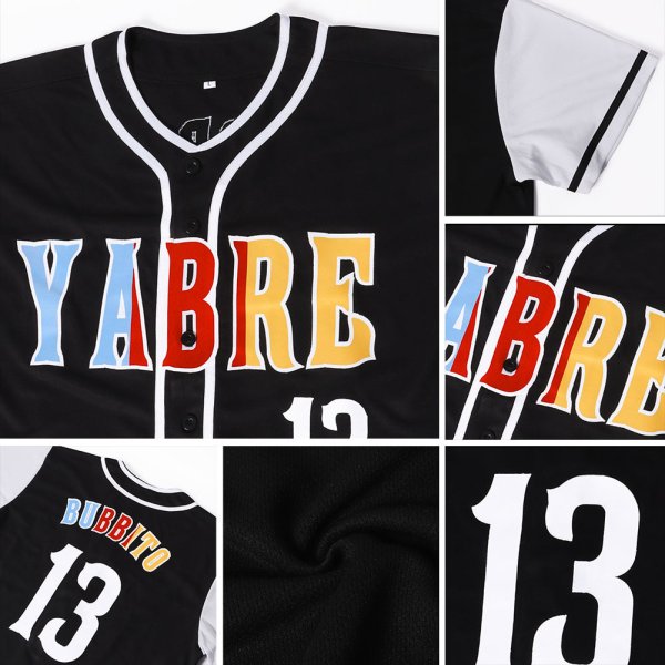 Men's Custom Black White-Gold Authentic Baseball Jersey