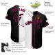 Kid's Custom White-Black Pink Authentic Split Fashion Baseball Jersey