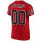 Men's Custom Red Black-White Mesh Authentic Football Jersey