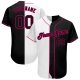Women's Custom White-Black Pink Authentic Split Fashion Baseball Jersey